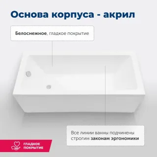 Акриловая ванна Aquanet Grace 00312397 170x75 см с каркасом